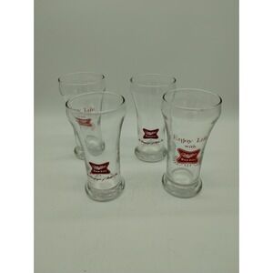 Vintage Miller High Life Short Pilsner Glasses 5.25 in Champagne Of Bottled Beer